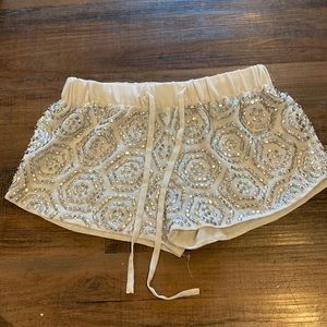 Guess white bling shorts